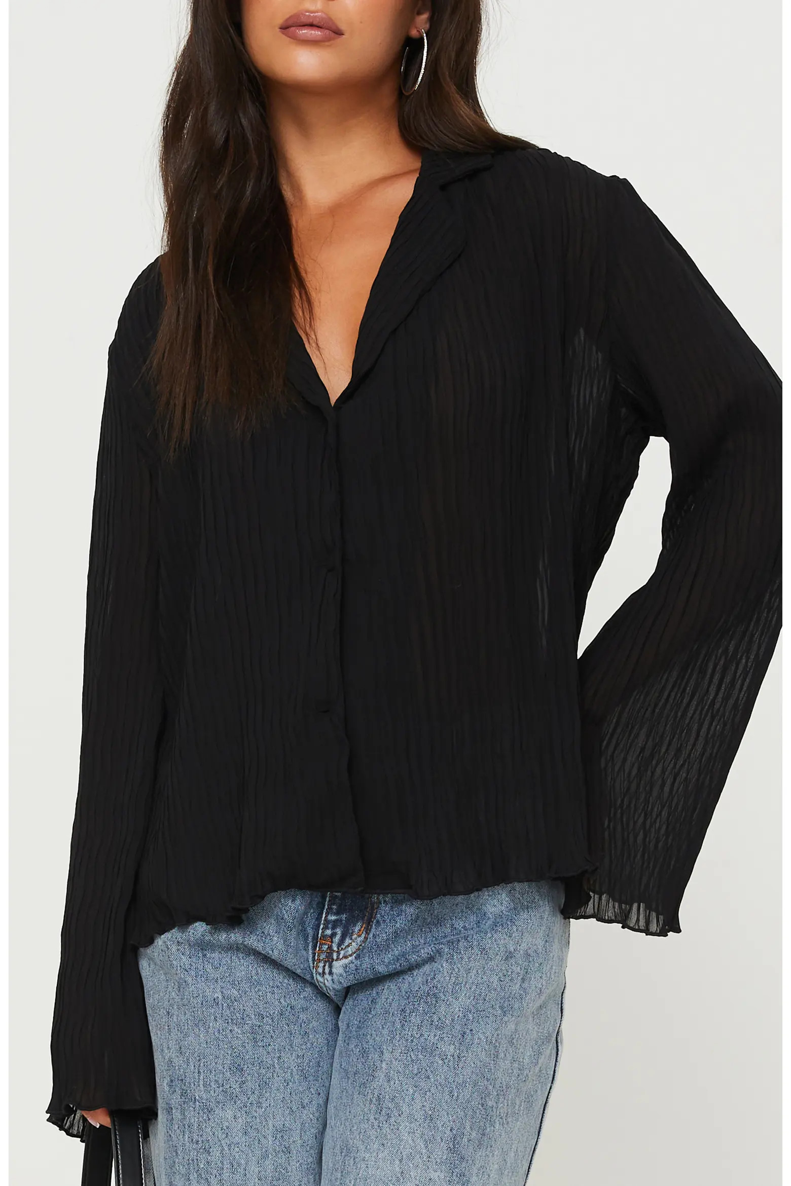 Princess Polly Selma Crinkle Button-Up Top (Women) | Nordstrom | Nordstrom
