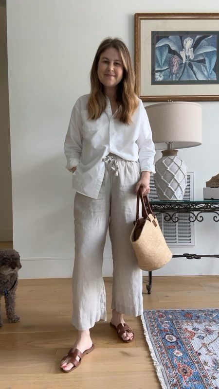 Linen pants and an oversized button up are a go-to outfit for me starting right now! Once the warmer days show up, I love lightweight options. These linen pants have a drawstring so they’re really comfortable. I linked my bag under exact in two different color options! The one I have has brown leather but it’s sold out. 

#LTKSeasonal #LTKFindsUnder100 #LTKStyleTip