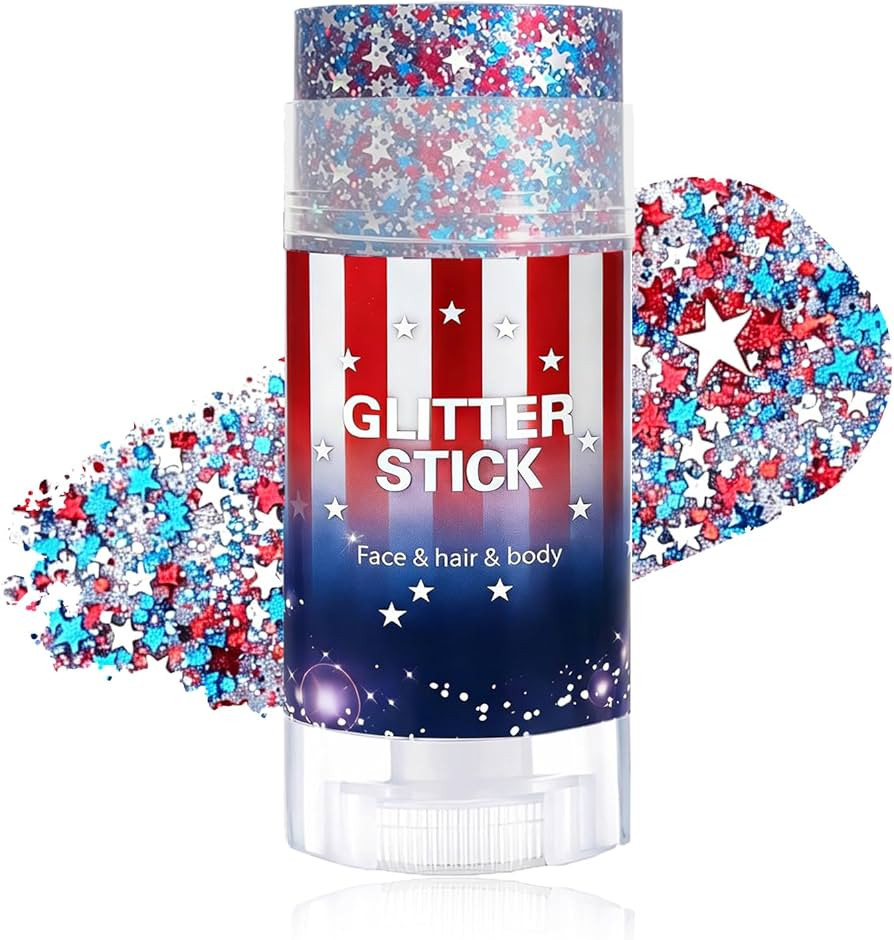 Patriotic Body Glitter Stick,4th of July Outfits and Accessories,250th Anniversary Sparkling Face... | Amazon (US)