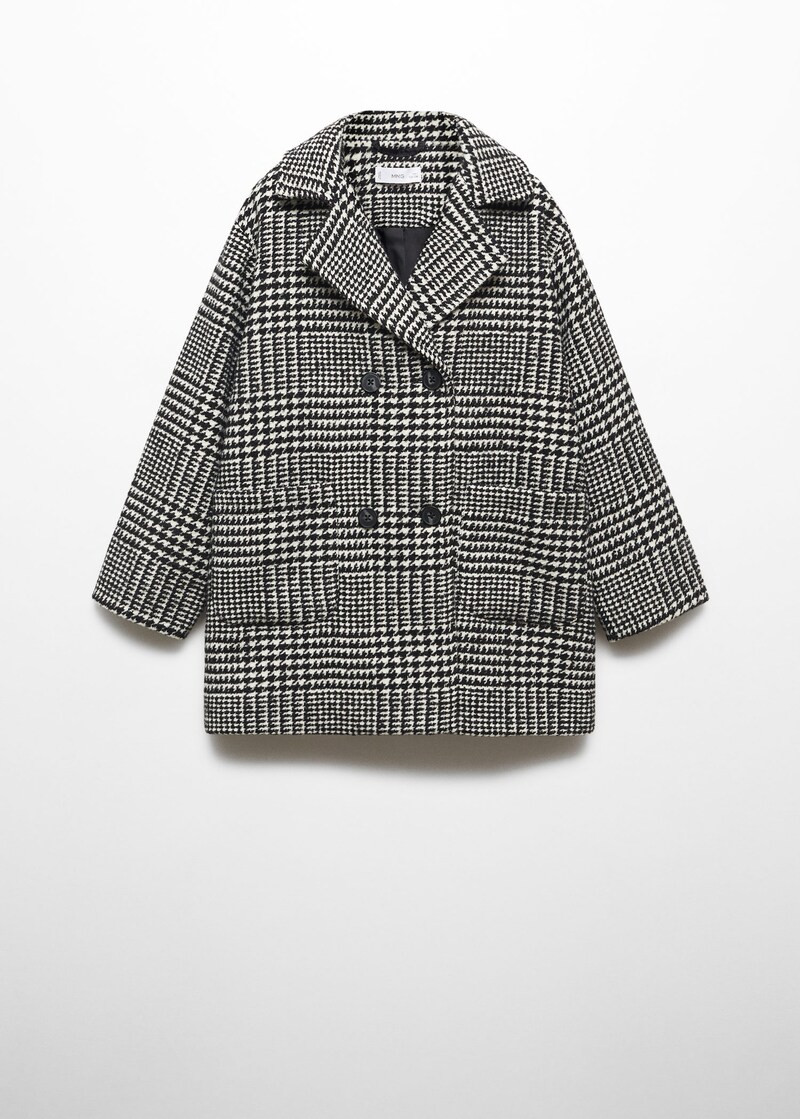 Checked lapels coat -  Women | Mango USA | MANGO (US)