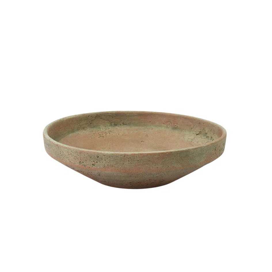 Cole and Grey Ceramic Textured Beige Large Decorative Bowl | Wayfair North America