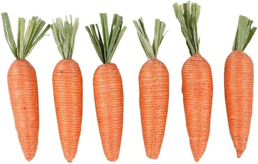 Jute Spring and Easter Fabric Carrots - 6 Pieces - 3 Inches Tall | Amazon (US)