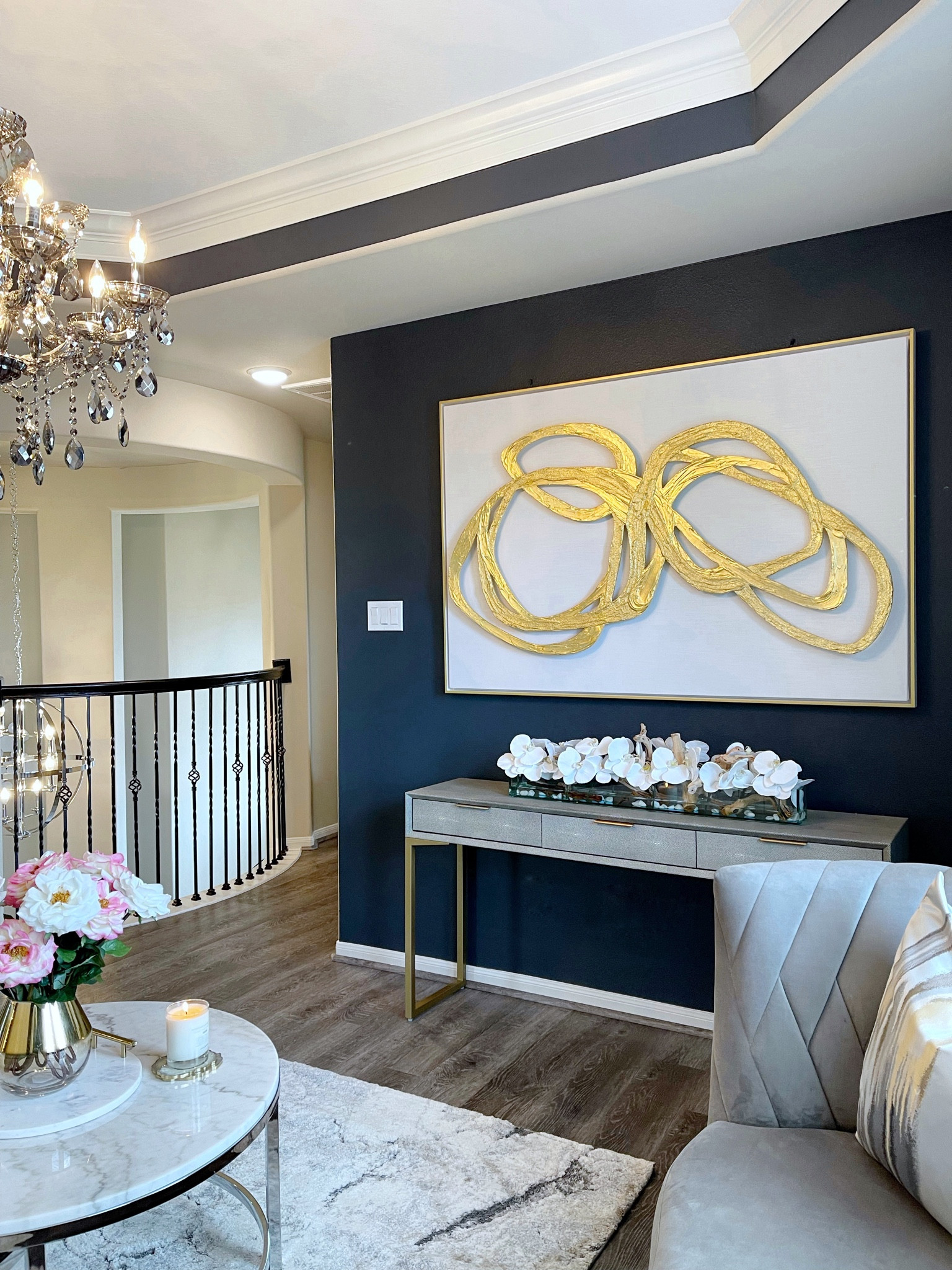 Shop this console table & sofa on sale! They’re made of great quality! #homedecor #consoletable #homeoffice #sittingroom #chandelier #coffeetable 

#LTKhome #LTKFind #LTKsalealert