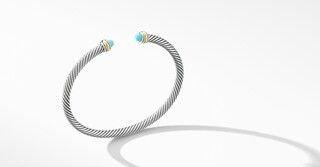 Cable Classic Collection® Bracelet with Turquoise and 18K Yellow Gold | David Yurman