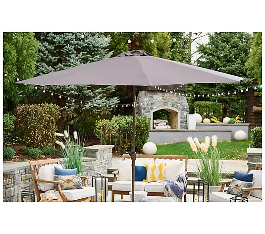 Garden Reflections 11' Round Patio Umbrella with Tilt and Cover | QVC