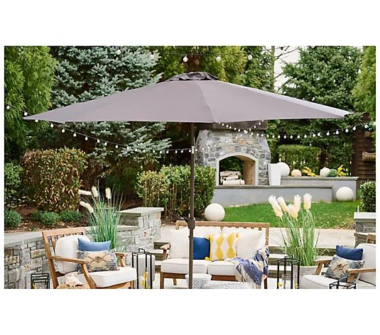 Garden Reflections 11' Round Patio Umbrella with Tilt and Cover | QVC