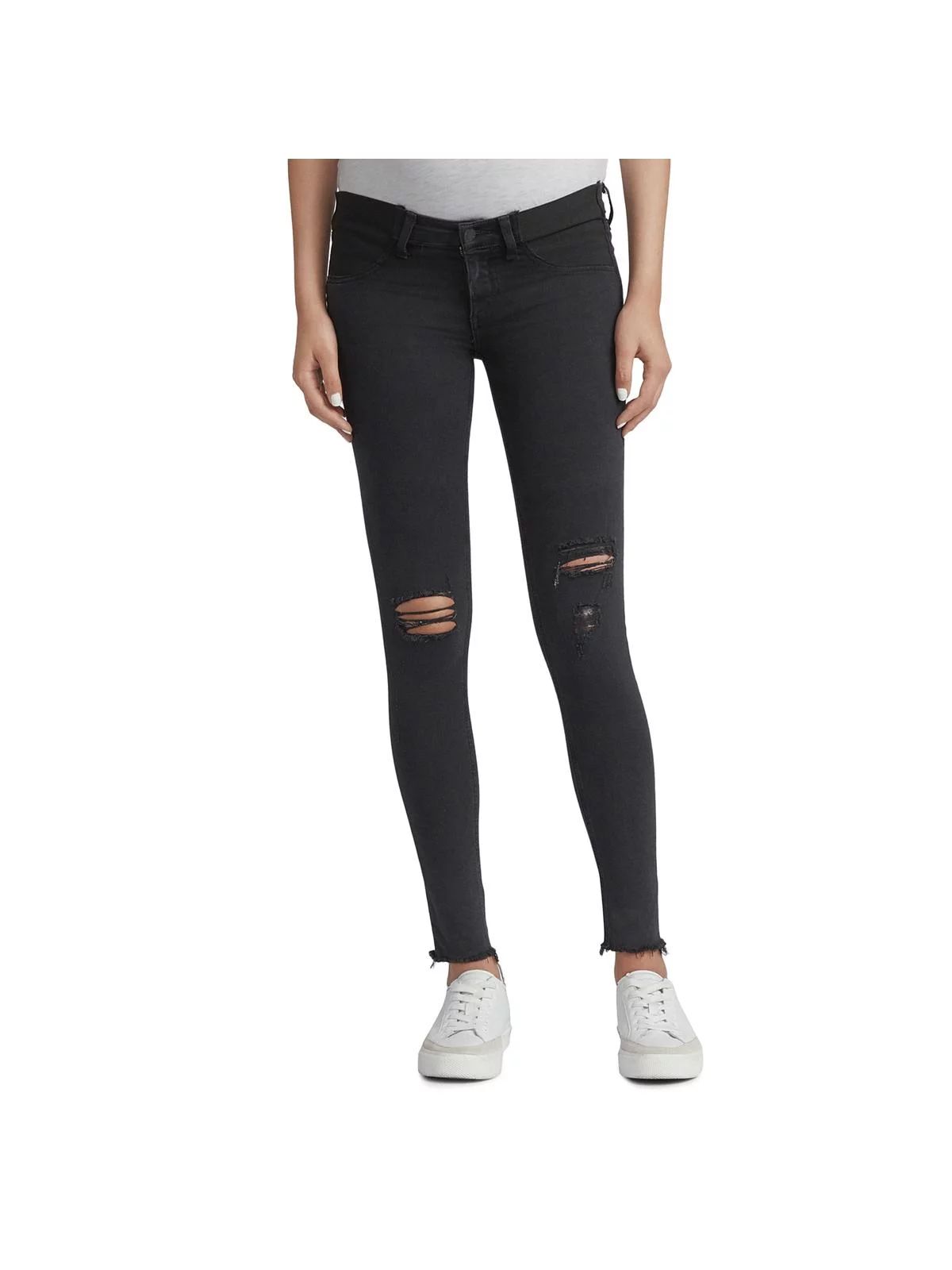 Rag & Bone Jeans Womens Denim Frayed Hem Skinny Jeans Black 25 | Walmart (US)