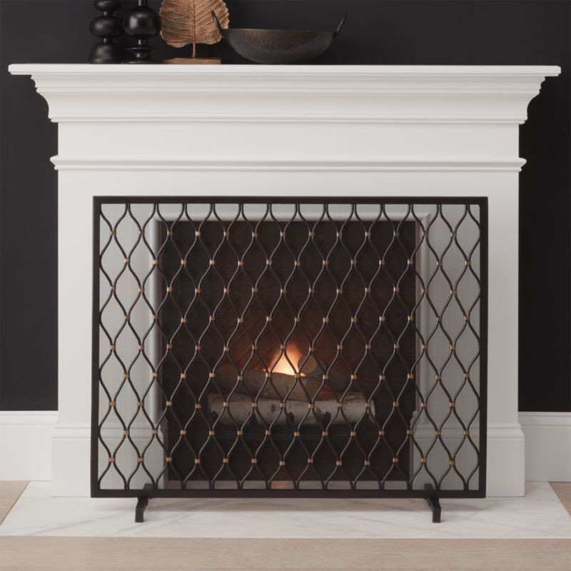 Corbett Bronze Fireplace Screen + Reviews | Crate and Barrel | Crate & Barrel