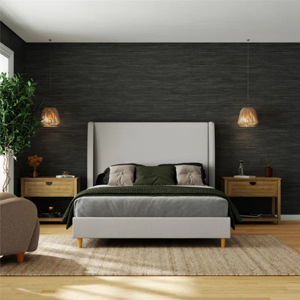Tess Queen Upholstered Wingback Bed | Wayfair North America