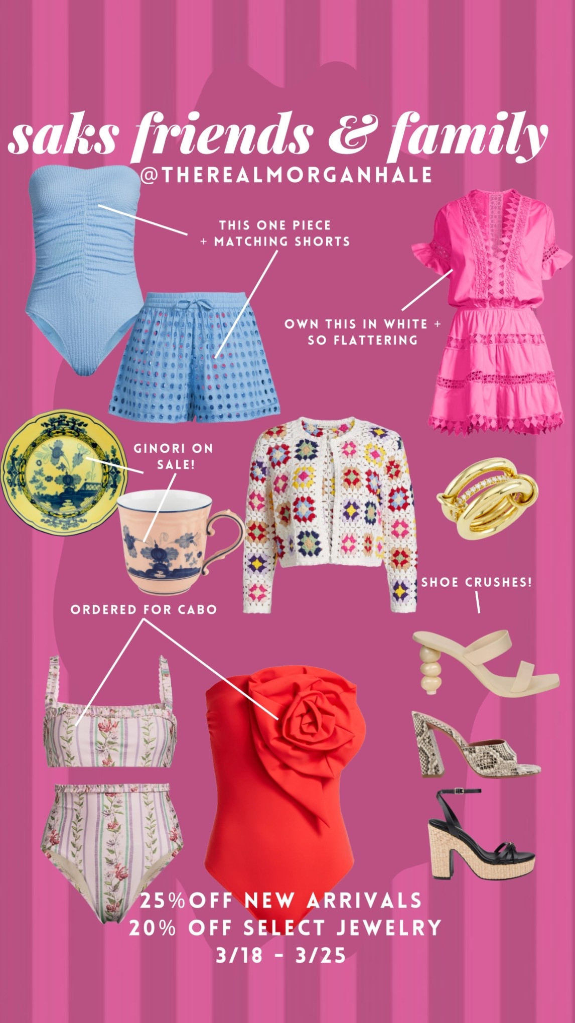 my @saks friends and family wish list! all of these are 25% off during the sale, going on now through 3/25!

@saks #saks #sakspartner

Vacation outfits
Swimsuits 
Beach outfit
Spring dresses
Spring outfits

#LTKSwim #LTKTravel #LTKStyleTip