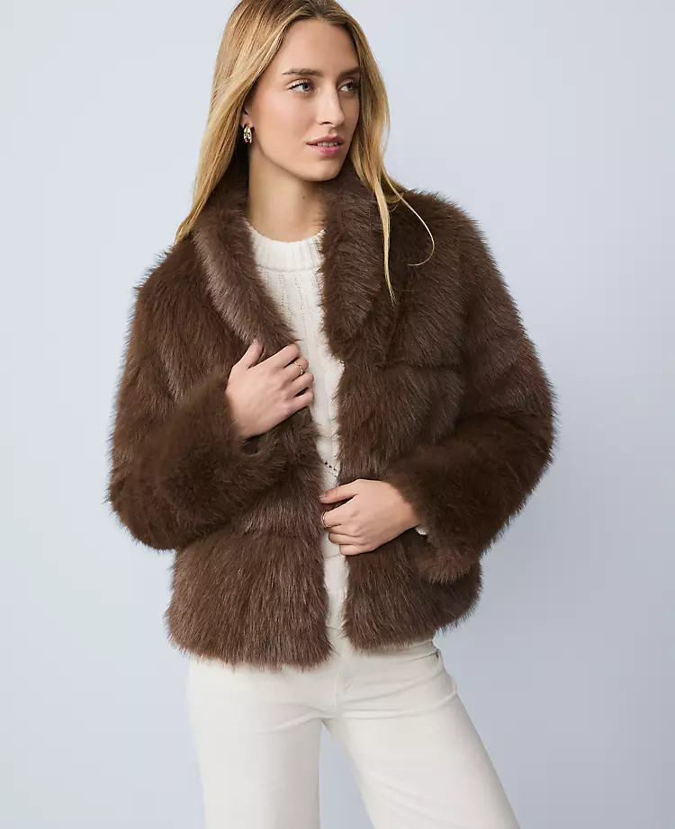 Weekend Collection Faux Fur Short Jacket | Ann Taylor