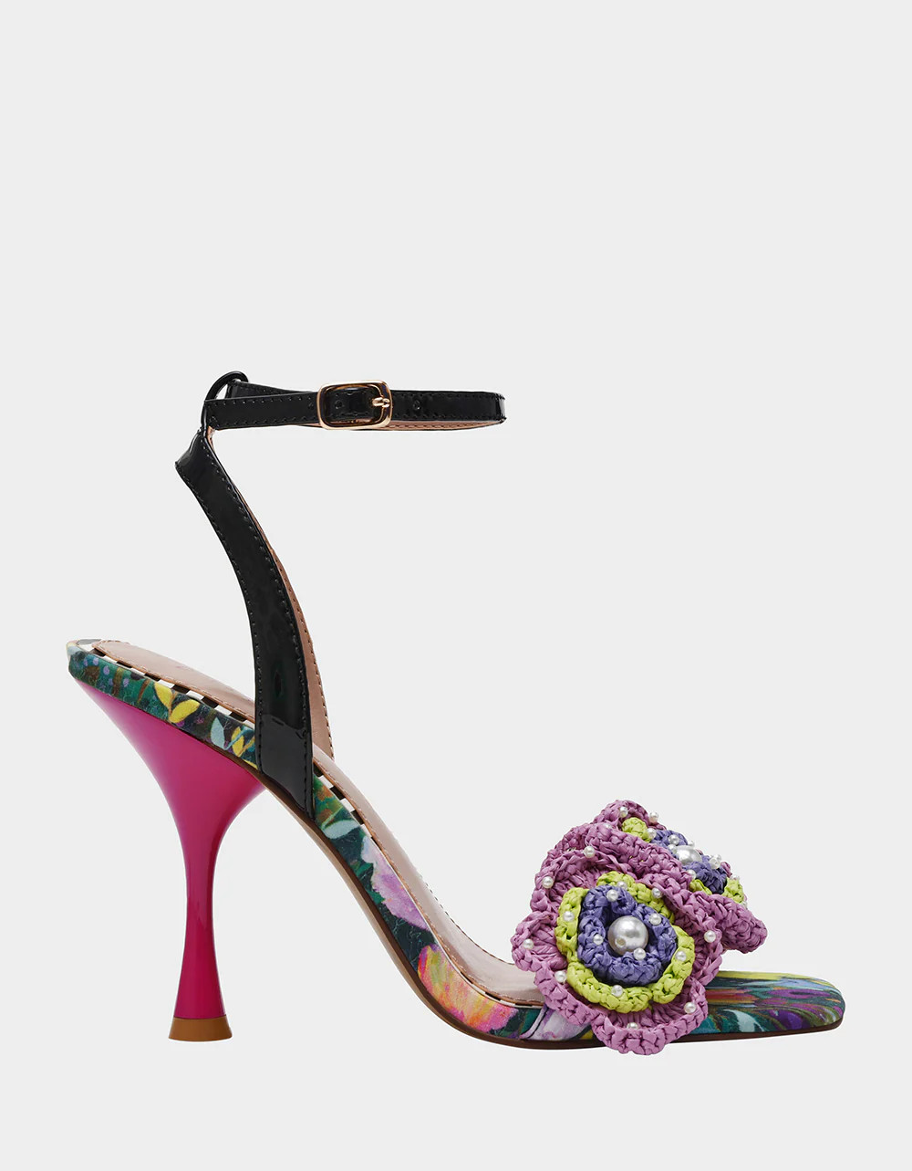 AINSLEYY BRIGHT MULTI Square-Toe Floral Heel | Women's Heels | Betsey Johnson