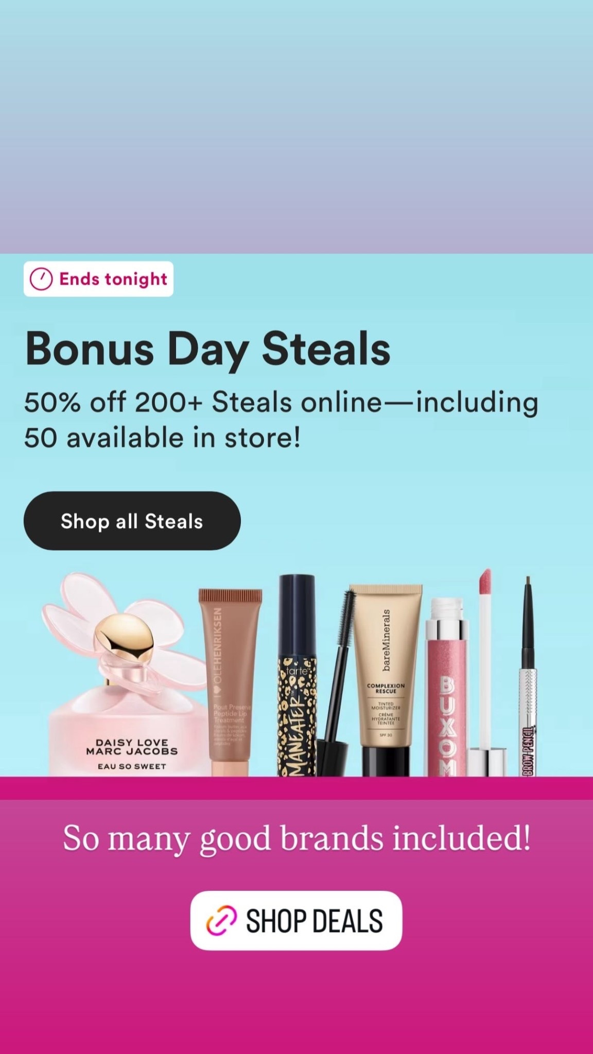 Ulta Beauty Bonus Day Steals. Make up, skincare, and hair care are 50% off. Brands like Lancôme, Dibs, itCosmetics, Tarte, Buxom, Tula, and so many moree

#LTKFallSale #LTKBeauty #LTKSaleAlert