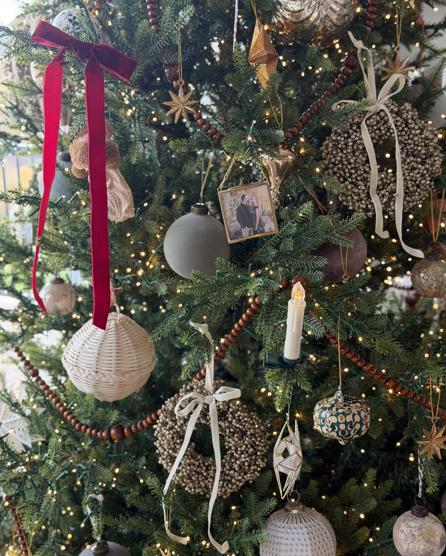 The sweetest additions to my Christmas decor! I love these beaded wreath ornaments, these striped bows add texture and tone, and the most charming little glass lamp for my hutch! Save on these three additions with code CINDY20! 

#LTKSaleAlert #LTKHoliday #LTKHome