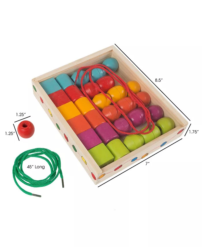 Kids Bead And String Lacing Toy Set By Hey Play | Macys (US)
