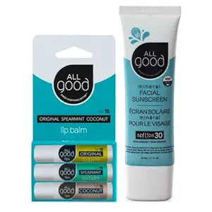 All Good SPF 15 Lip Balm & Facial Sunscreen Bundle - Calendula, Olive Oil, Beeswax, Vitamin E - I... | Amazon (US)