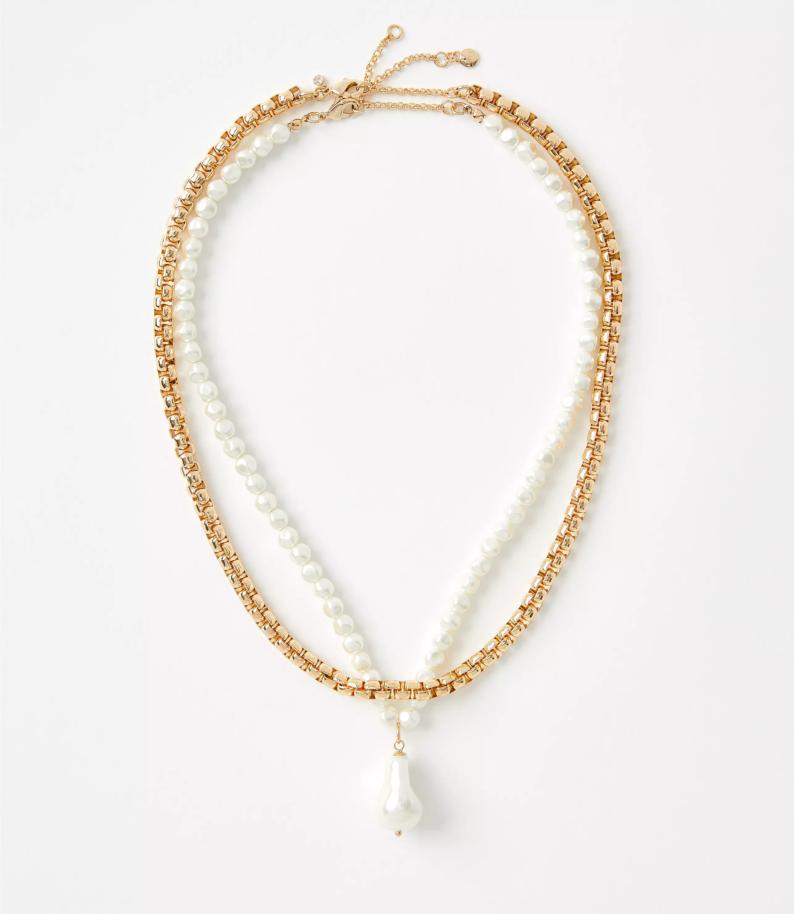 Pearlized Chunky Chain Link Necklace Set | LOFT