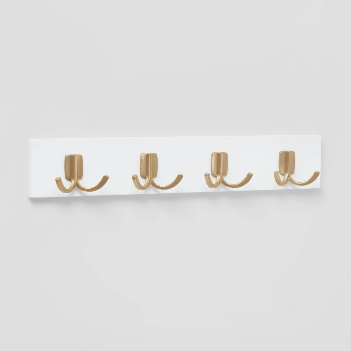 Modern Octopus 4 Rail Gold Hooks White - Brightroom™: Wall Mounted Decorative Hook Rack, Cast A... | Target