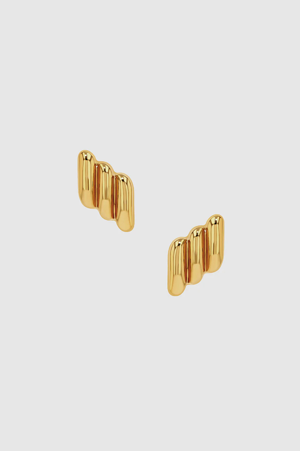 Diagonal Ribbed Earrings | Anine Bing