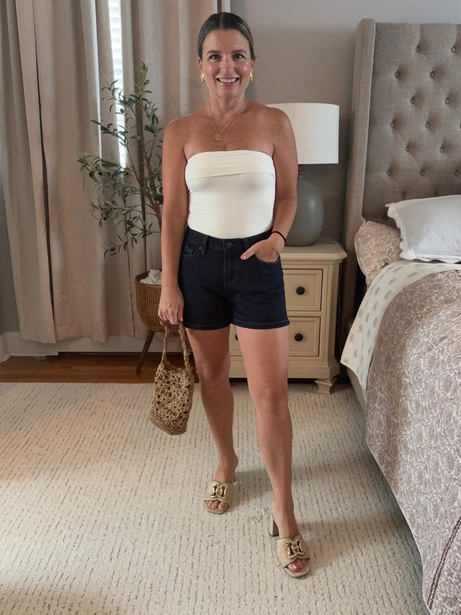 Denim shorts and tube top! 

Wearing size 0 

#LTKPetite #LTKStyleTip #LTKFindsUnder50