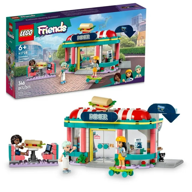 LEGO Friends Heartlake Downtown Diner 41728 Building Toy - Restaurant Pretend Playset with Food, ... | Walmart (US)