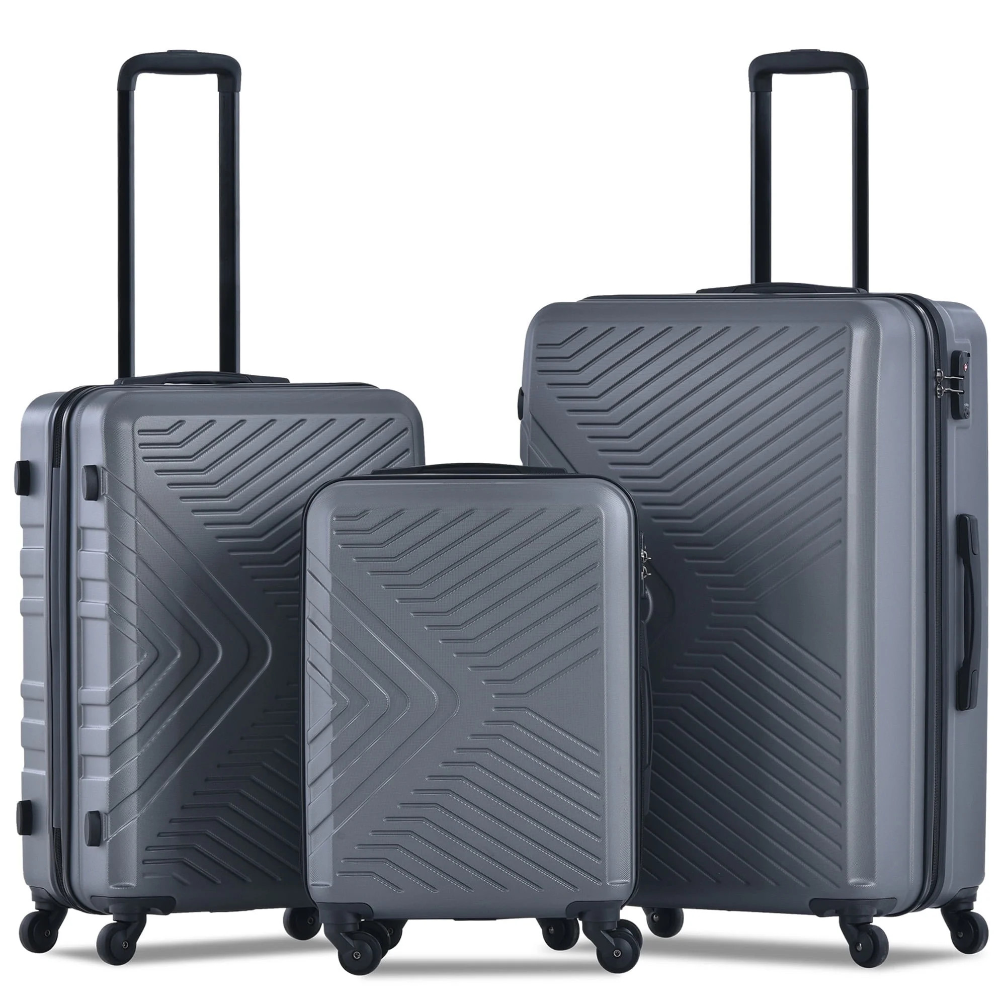 Travelhouse 3 Piece Hardshell Luggage Set Hardside Lightweight Suitcase with TSA Lock Spinner Whe... | Walmart (US)