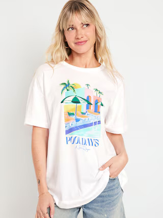 Oversized EveryWear Graphic Tunic T-Shirt | Old Navy (US)