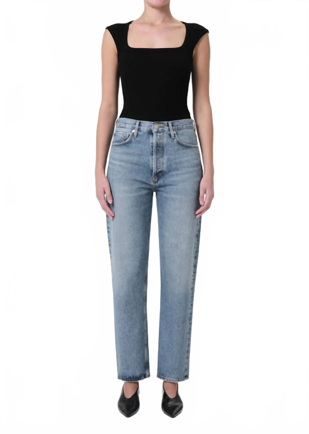 90's Pinch Waist Straight Jean In Navigate | Shop Simon