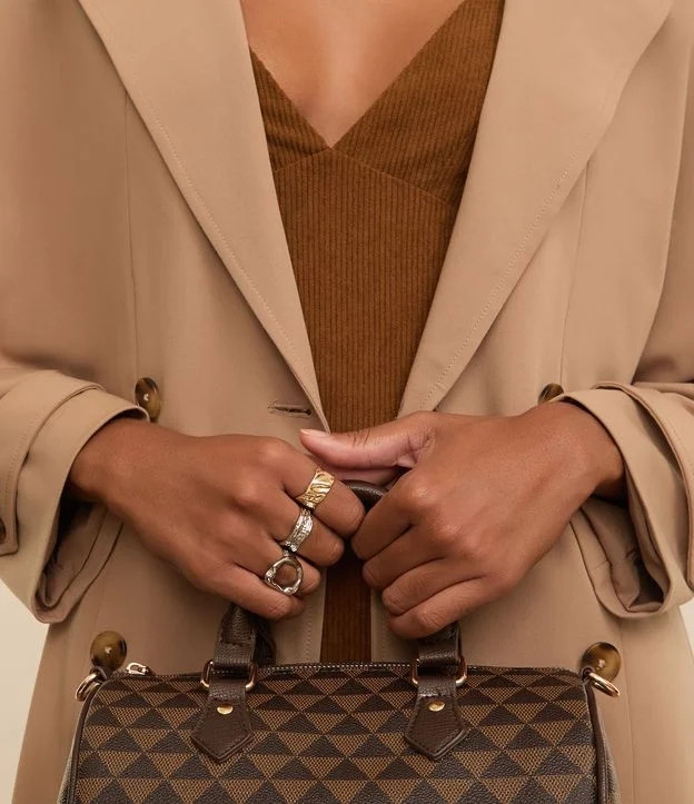 Kit 03 Anéis com Formatos Orgânicos em Metal Dourado/ Prata - Lojas Renner | Renner (BR)