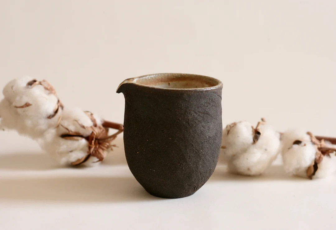 Handmade Black ceramic Pourer | Pottery Creamer | Katakuchi | Etsy (US)