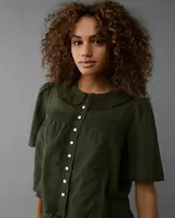 AE Collared Pintuck Blouse | American Eagle Outfitters (US & CA)