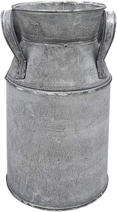 WHHOME Shabby Chic Classy Designed Silver Milk Can Galvanized Finish Metal Vase Country Rustic Pr... | Amazon (US)