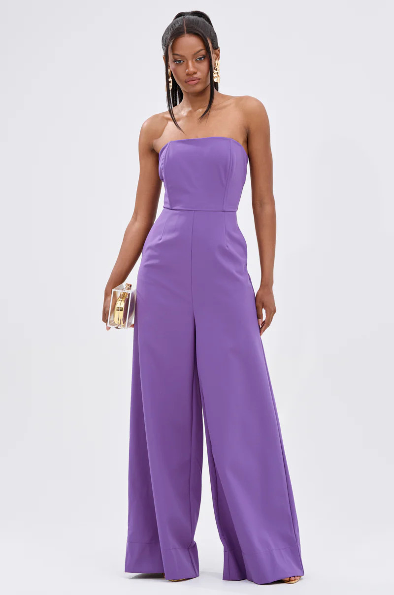 BIG BOSS ENERGY WIDE LEG JUMPSUIT IN PURPLE | AKIRA