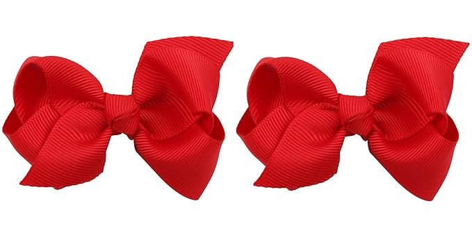ZOONAI 3 Inch Baby Girl Hair Bows Boutique Hair Clip Teens Toddlers Hairpin Headwear - Set of 2 (... | Amazon (US)