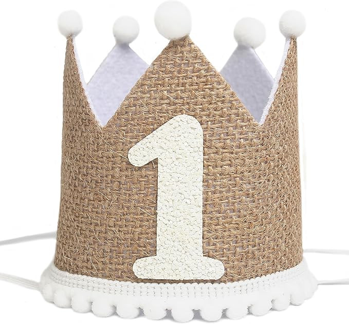 1st Birthday Party Handcrafted Crown Hat - Adorable Baby Angel Birthday Hat - First Birthday Cele... | Amazon (US)