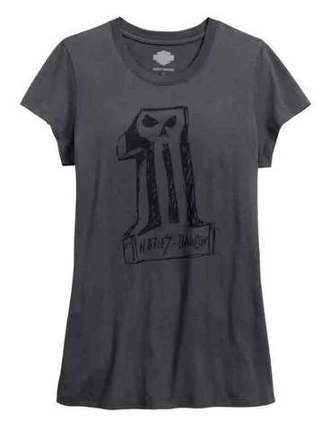 Harley-Davidson Women's Black Label Core Sketchy #1 Skull Tee, Gray 99181-16VW | Walmart (US)