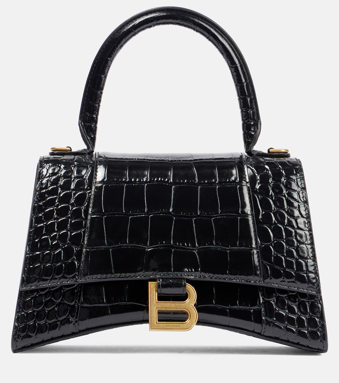 Hourglass Small croc-effect leather crossbody bag | Mytheresa (US/CA)