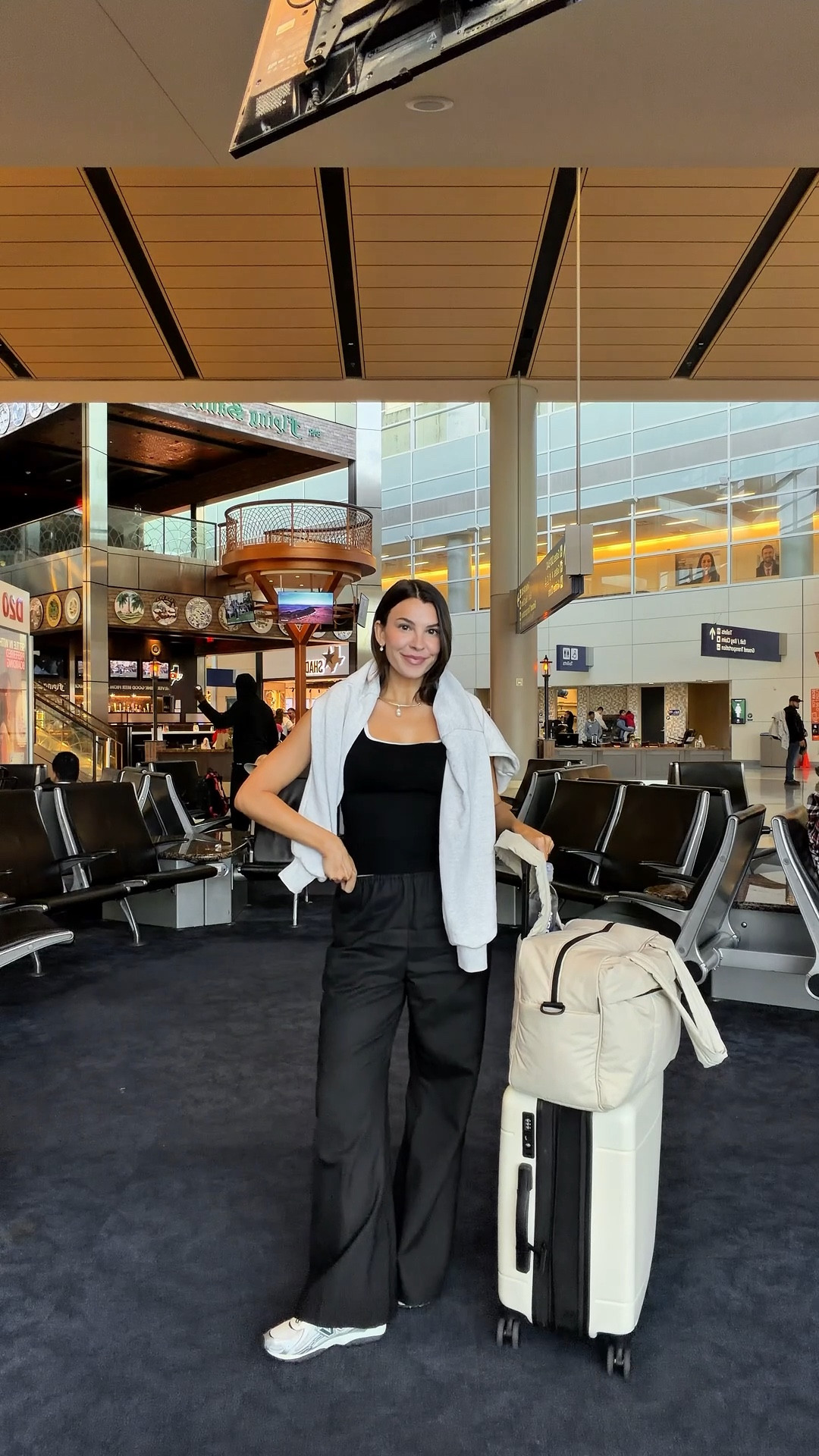 Airport OOTD!! ✈️ (cream carry on is sold out  but linked it in chocolate!)

Travel day, travel essentials, carry on, Amazon finds, athleisure, loungewear, airport essentials, Europe, Mexico, packing light, packing ideas 

