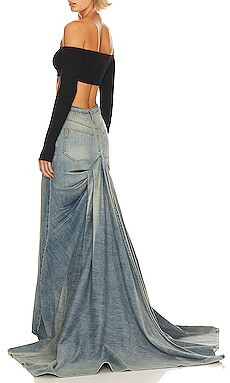 h:ours Enya Maxi Skirt in Tinted Medium Rinse from Revolve.com | Revolve Clothing (Global)