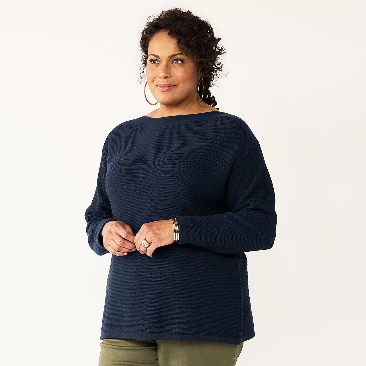 Plus Size Croft & Barrow® Boatneck Pullover Sweater | Kohls | Kohl's