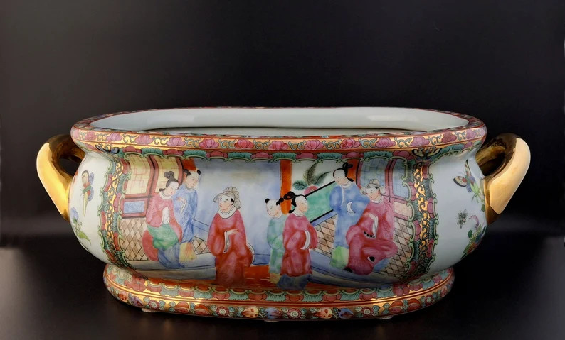 Chinese porcelain gilt handled bowl | Etsy (Global)
