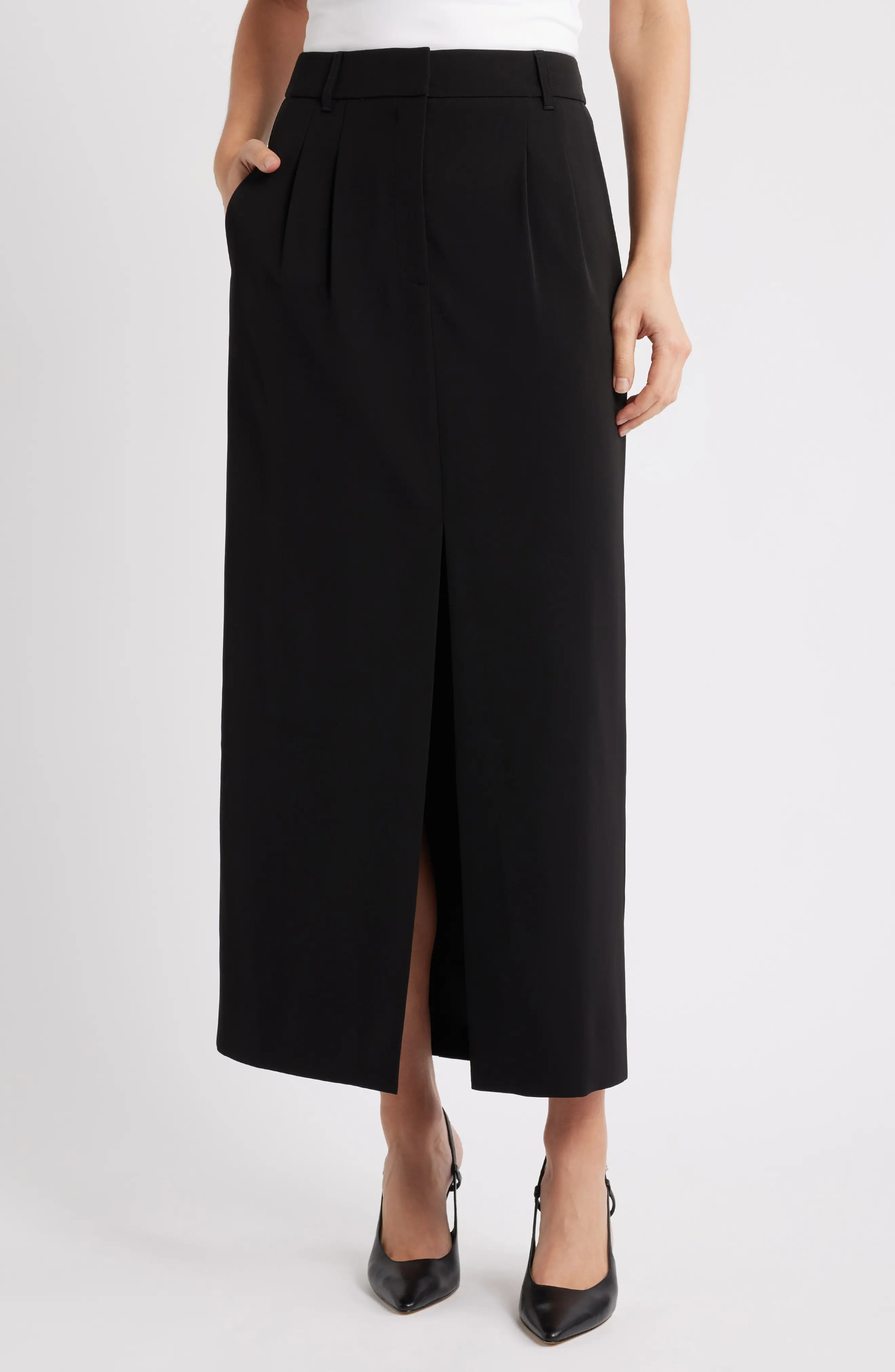 French Connection Harry Suiting Slit Maxi Skirt (Women) | Nordstrom | Nordstrom