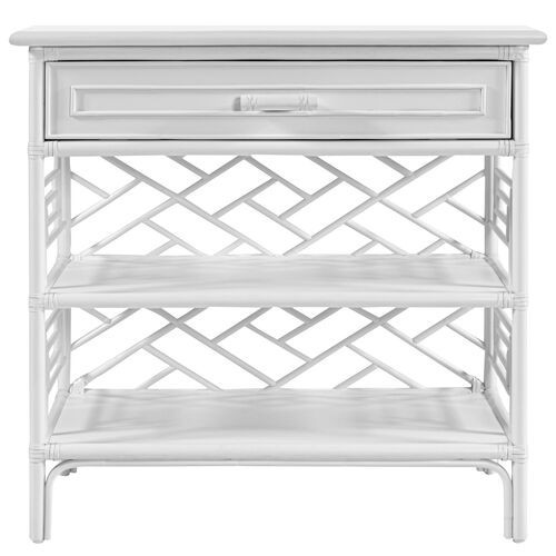 Chippendale Nightstand - White | Night Table, Bedside Shelf, Offers Convenience, Storage, Organization | One Kings Lane