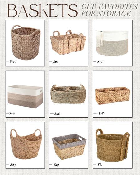 Our favorite baskets for storage! Different sizes & different prizes 

#LTKfindsunder50 #LTKfamily #LTKhome