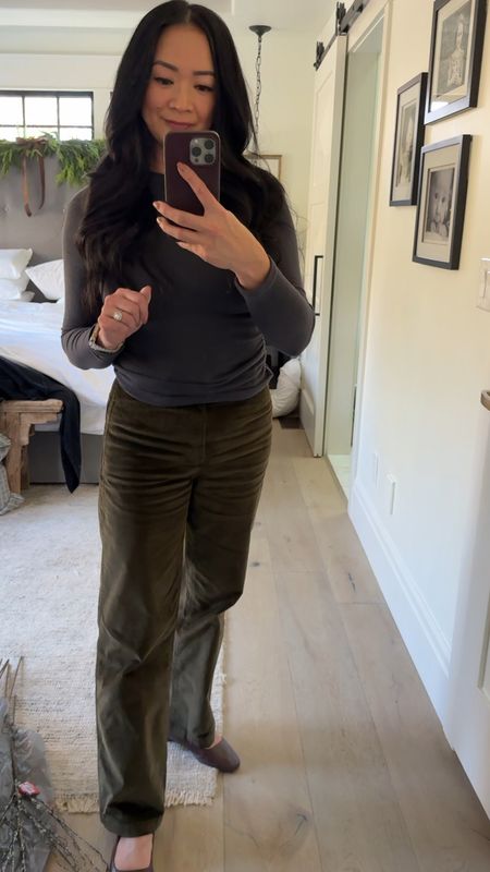 Madewell Black Friday Sale!  Save 40% off almost everything!  I love the fit and color of these corduroy pants and this ruched top is so comfortable and cute!  The ballet flats are not a part of the sale but the color is so gorgeous and they are comfortable right out of the box!  Well worth the $98 price IMO.  They fit TTS.

#LTKCyberWeek #LTKstyletip #LTKVideo