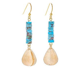 Novica Artisan Crafted 18K Gold-Plated Turquois e Earrings | QVC