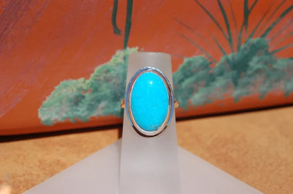 Turquoise Silver Ring size 4,   FREE SHIPPING | Etsy (US)