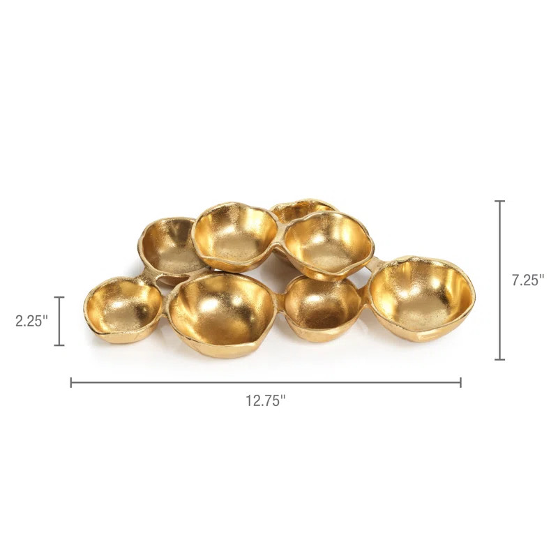 Hughlek Aluminum Decorative Bowl in Gold | Wayfair North America