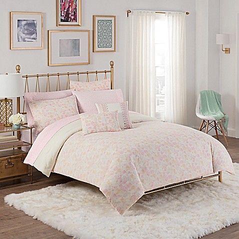 Cupcakes and Cashmere Painted Floral Comforter Set in Pink/Yellow | Bed Bath & Beyond