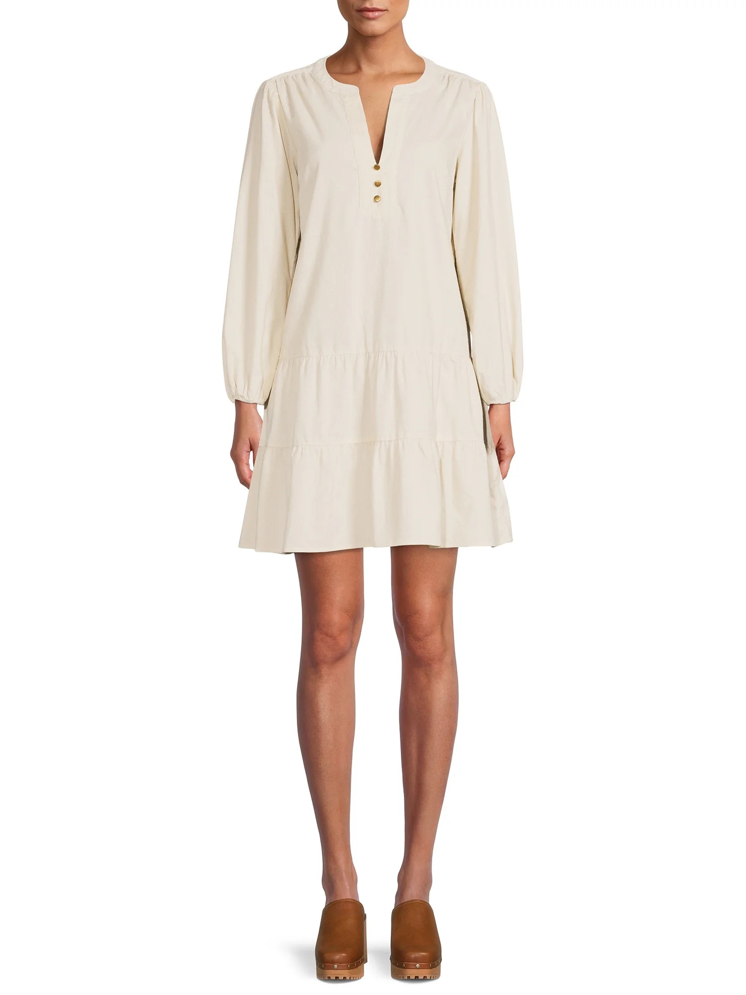 Time and Tru Women's Woven Tiered Dress | Walmart (US)